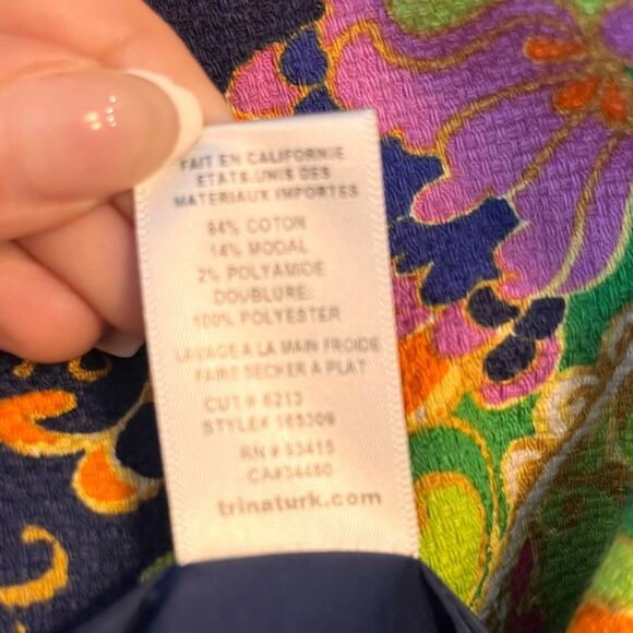 Trina Turk Mod Print Short Sleeve Dress Size 4 - Picture 6 of 9